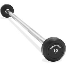 Barbell Bars Rubber Fixed Barbell, Pre-Loaded Weight Straight Bar for Weightlifting 10 LB
