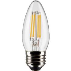 Dimmable Halogen Lamps Satco Lighting S21284 4 Watt Vintage Edison Dimmable B11 Medium (E26) Led Bulb Clear