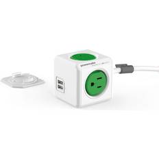 allocacoc PowerCube Extended USB 1.5m in Green Green