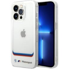 BMW iPhone 14 Pro PC/TPU White Motorsport Collection Iml Case Big Square Transparent Area And Printed Bottom Logo