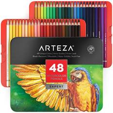 Arteza Colored Pencils with Case, 72 Assorted Vibrant Colors, Pencil Crayons  for Coloring Books and Journals, Triangular Shape, Art Supplies 