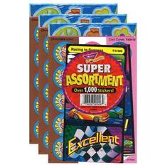 Stickers Trend Enterprises T-90006-3 Super Assortment Sticker Pack 1000 Per Pack Pack of 3