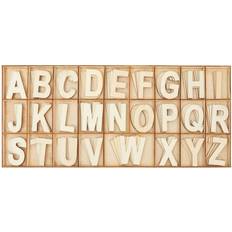Juvale 104 Pieces 2-Inch Wooden Alphabet Letters 4 Sets ABCs with Sorting Tray for Arts and Crafts