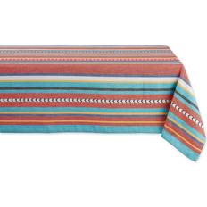 Design Imports DII Verano Stripe 52x52 Tablecloth Red, Multicolor