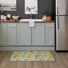 Turquoise Carpets Mohawk Home Machine Washable Spring Kitchen Mat Orange, Yellow, Turquoise, Blue