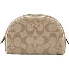 Coach Toiletry Bags & Cosmetic Bags Coach Dome Cosmetic Case In Signature Canvas - Gold/Light Khaki Chalk