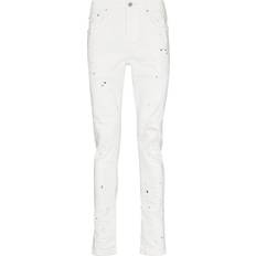 White Clothing Purple Brand Men's Paint Blowout Skinny Jeans - Optic White