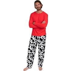 Leveret Men's Pajamas Cotton Top & Fleece Pants Cow