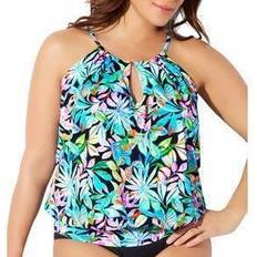 Swimsuits For All High Neck Blouson Tankini Top