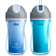 Chicco Baby care Chicco Insulated Flip-Top Spill-Free Straw Sippy Cup 9oz Blue/Teal 2pk