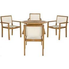 Natural Patio Dining Sets Safavieh Chante Collection PAT7041A Patio Dining Set