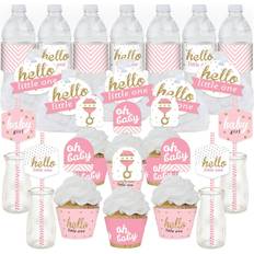 Big Dot of Happiness Hello Little One Pink and Gold Girl Baby Shower Favors and Cupcake Kit Fabulous Favor Party Pack 100 Pieces