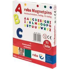 Holzspielzeug Magnetfiguren Roba Holzmagnetbuchstaben, 31-teilig, farbig sortiert
