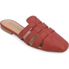 Journee Collection Womens Jazybell Square Toe Mules, Medium, Red Red