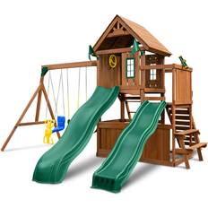 Swings Playground Swing-N-Slide Knightsbridge Deluxe Wood Complete Play Set
