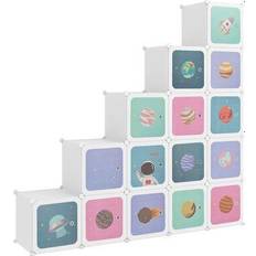 Weiß Aufbewahrungskästen vidaXL Kids Cube Storage Cabinet with 15 Cubes