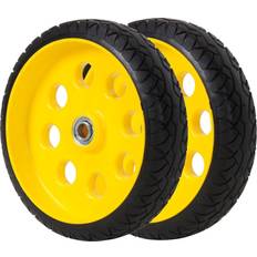 Skateboard Cosco 10-inch Low Profile Replacement Wheels for Hand Trucks Flat-Free Yellow 2 Pack