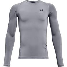 Base Layer Children's Clothing Under Armour boys HeatGear Long-Sleeve T-Shirt Steel 035/Black Youth
