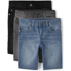 The Children's Place Boy's Stretch Denim Jeans Shorts 3-pack - Black/Grey/Blue