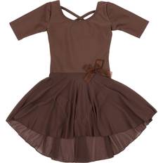 Orange Dresses Children's Clothing Leveret Girls Solid Skirt Leotard Yellow 12-14