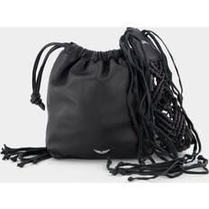 Zadig & Voltaire Skuldervesker Zadig & Voltaire Rock Go Leather Bag with Macrame Strap Noir U