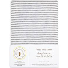 Burt's Bees Baby Crib Heather Heather Gray Stripe Organic Cotton Fitted Crib Sheet