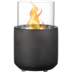 Gray Ethanol Fireplaces Homcom Tabletop 4.75 in. Direct Vent Ethanol Fireplace in Dark Grey