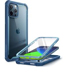 i-Blason Transparent Hülle für iPhone 12 Pro Max 6.7" Bumper Case 360 Grad Handyhülle Robust Schutzhülle Cover [Ares] mit Displayschutz 2020, Blau
