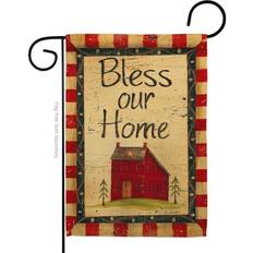 Breeze Decor 13 18.5 Bless Our Home Primitive Garden Flag 2-Sided Country