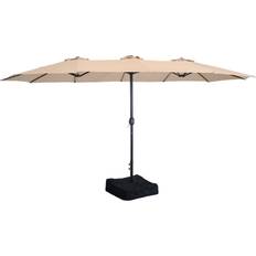 Sunnydaze Outdoor Double-Sided Patio Umbrella with Crank Sandbag Base