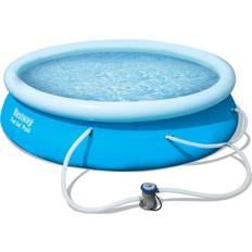 Bestway Inflatable Pools Bestway 57275E Fast Set Up 12ft x 30in Inflatable Above Ground Swimming Pool w/330 GPH Filter Pump