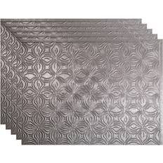 Fasade Lotus 18 24 Galvanized Steel Vinyl Decorative Wall Tile Backsplash 15 sq. Kit
