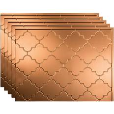 Fasade Monaco 18 24 Polished Copper Vinyl Decorative Wall Tile Backsplash 15 sq. Kit