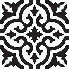 Black and white vinyl floor tiles FloorPops! Parma Black 12-in 12-in Peel & Stick Vinyl Floor Tiles 10 Tiles/10 sq.ft
