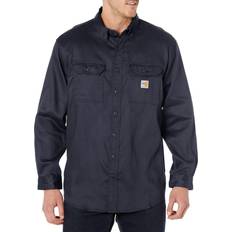 Carhartt Men Shirts Carhartt Men's Flame Resistant Lightweight Twill Shirt,Dark Navy,Large