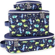 Itzy Ritzy 3-Piece Raining Dinos Pack Like A Boss Packing Cubes Set In Blue Blue Multi Blue Multi Set Of 3