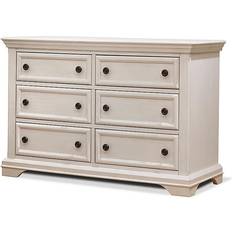Changing Drawers Sorelle Furniture Portofino Double Dresser in Brushed Ivory Brushed Ivory