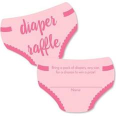 Cloth Diapers Big Dot of Happiness Baby girl Diaper Shaped Raffle Ticket Inserts Pink Baby Shower Activities Diaper Raffle game Set of 24