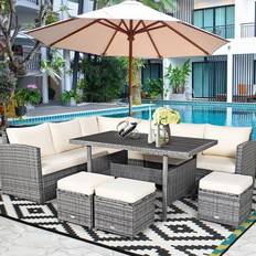 Outdoor Lounge Sets Costway 7 Outdoor Lounge Set