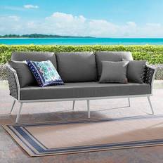 White Outdoor Sofas modway Stance Collection EEI-3020-WHI-GRY Outdoor Sofa