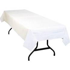 Table Cloths Table Set Poly Tissue Table Cover, 54 x 108, White, 6/Pack