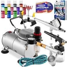 4 Color Cake Decorating Airbrushing System Kit - G22 Gravity Feed