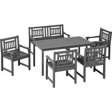 Natural Patio Dining Sets OutSunny 6 Pieces Patio Dining Set