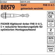 Dachpappe Fischertechnik Baubeschläge + Holzverbinder, Highbond-Anker R 88579 M 10 75/ 20 Stahl galvanisch verzinkt Stk.