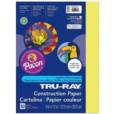 Scrapbooking Tru-Ray Heavyweight Construction Paper, Lively Lemon, 9" x 12" 50 Sheets