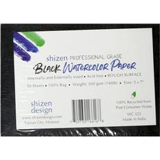 Shizen Black Watercolor Paper 5 x 7 Cold Press/Rough 50 Sheet Pkg