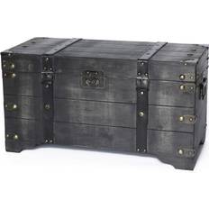 Vintiquewise Distressed Black Trunk Small Box