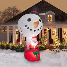 Inflatable Decorations on sale Gemmy Giant Airblown Outdoor Inflatable Snowman Hot Air Balloon Scene with Santa