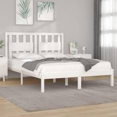 vidaXL white, 200 Solid Pine Bed Frame Bed Sängram