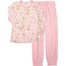Joha Nachtwäsche Joha Bambus Pink AOP Pyjamas